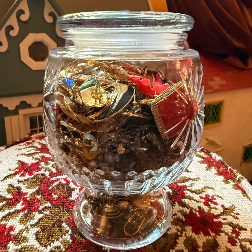 Vintage Earring Lot 50+ Pairs Mixed Costume Jewelry | Estate Find | Jar Included
